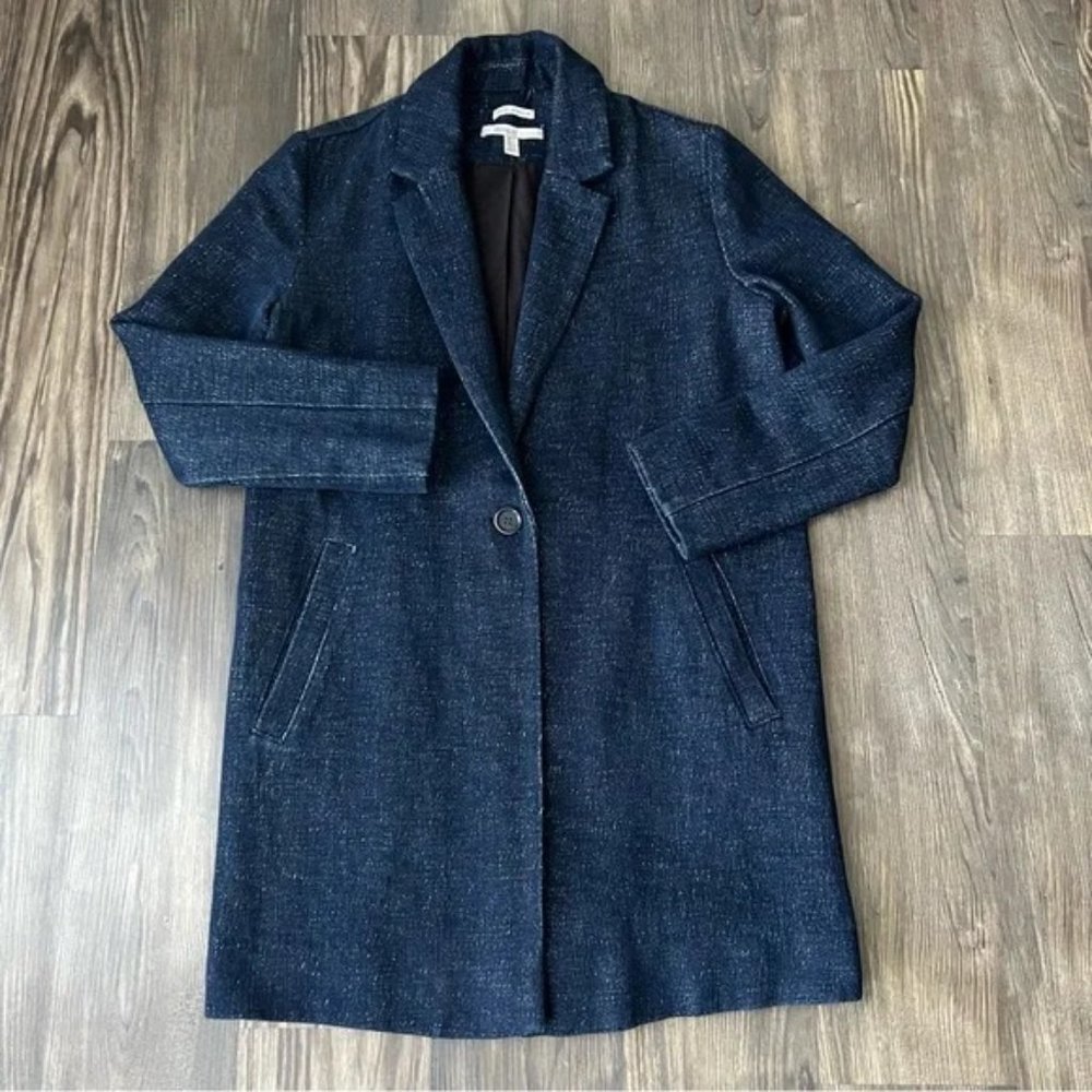 Zara Trafaluc Longline Denim Knit Blazer Size S - Picture 2 of 10
